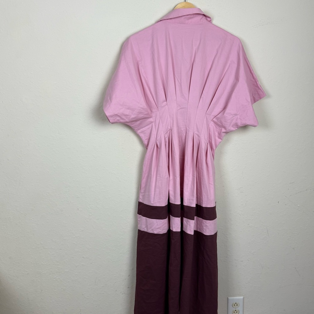 Anthropologie Pink and Burgundy Tobie Dress - Picture 9 of 10
